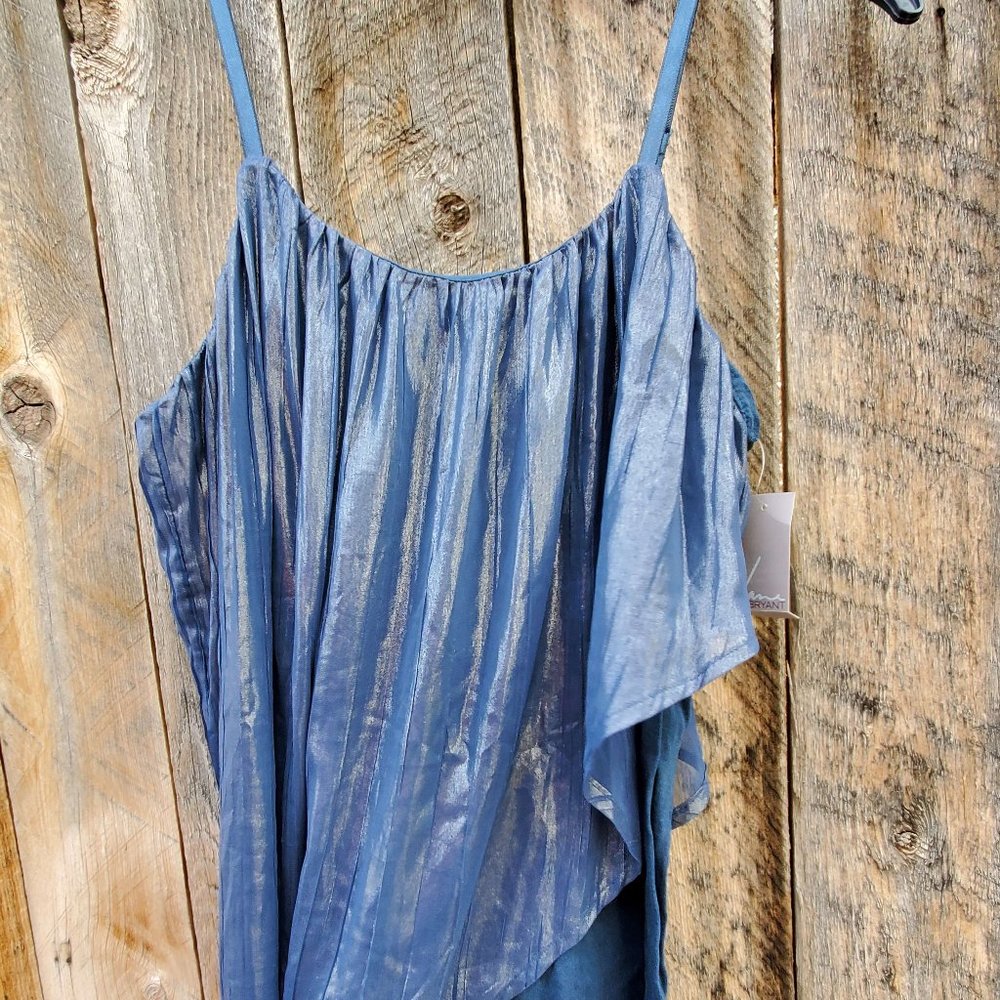 NWT Lane Bryant Blue Asymmetrical Top 14/16